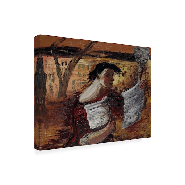 Alexander Drevins 'Woman With Leaflets' Canvas Art,35x47